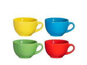 Jumbo Soup Bowl and Cereal Mugs Wide Ceramic Mug Set of 4, 24 Ounce, By Bruntmor (Multi-Color) Jumbo Soup Bowl and Cereal Mugs Wide Ceramic Mug Set of 4, 24 Ounce, By Bruntmor (Multi-Color)