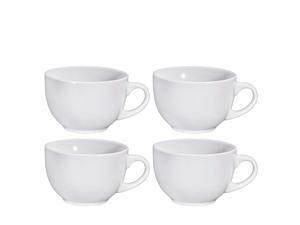 Jumbo Soup Bowl and Cereal Mugs Wide Ceramic Mug Set of 4, 24 Ounce, By Bruntmor (White) Jumbo Soup Bowl and Cereal Mugs Wide Ceramic Mug Set of 4, 24 Ounce, By Bruntmor (White)