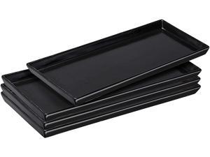 Bruntmor Black Porcelain Platter Trays – High Grade Porcelain, Safe for Dishwasher, Microwave, and Freezer, 14” X 6” Serving Dish Plate Tray Set of 4 Bruntmor Black Porcelain Platter Trays – High Grade Porcelain, Safe for Dishwasher, Microwave, and Freezer, 14” X 6” Serving Dish Plate Tray Set of 4