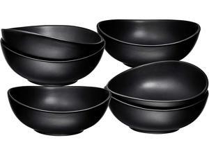 Bruntmor Porcelain Dessert Bowls Set – 18 Oz Durable Non-toxic Ceramic Bowls set of 6, Elegant Multi-colored Variation for Rice, Ice-cream, Salad, and Cereal, Black Bruntmor Porcelain Dessert Bowls Set – 18 Oz Durable Non-toxic Ceramic Bowls set of 6, Elegant Multi-colored Variation for Rice, Ice-cream, Salad, and Cereal, Black