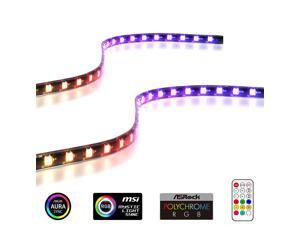 EZDIY-FAB Addressable RGB LED Strips with Magnet for PC Computer Case, with Remote Control (Compatible with ASUS Aura Sync and MSI Mystic Light Sync)-2 Pack 40CM EZDIY-FAB Addressable RGB LED Strips with Magnet for PC Computer Case, with Remote Control (Compatible with ASUS Aura Sync and MSI Mystic Light Sync)-2 Pack 40CM