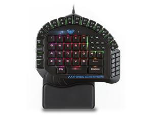 AULA Master One-hand Gaming Keyboard Removable Hand Rest RGB Backlight Mechanical Keyboard - Blue Switch(Black) AULA Master One-hand Gaming Keyboard Removable Hand Rest RGB Backlight Mechanical Keyboard - Blue Switch(Black)