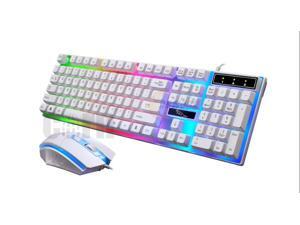 CORN New Mechanical Feeling Multicolor Backlit Wired Gaming Keyboard And 1600 DPI Mouse Combo - White CORN New Mechanical Feeling Multicolor Backlit Wired Gaming Keyboard And 1600 DPI Mouse Combo - White