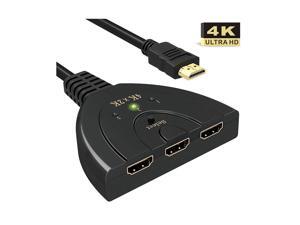 HDMI Switch, CORN 3 Port 4K HDMI Switch 3x1 Switch Splitter with Pigtail Cable Supports Full HD 4K 1080P 3D Player HDMI Switch, CORN 3 Port 4K HDMI Switch 3x1 Switch Splitter with Pigtail Cable Supports Full HD 4K 1080P 3D Player