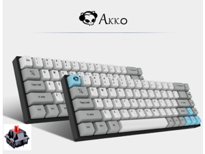 Akko 3068 Silent Version Bluetooth 3.0 and USB Wired Dual Mode 68Keys Cool Exterior Mechanical Keyboard For Office And Game, PBT Keycaps - Cherry MX Red Akko 3068 Silent Version Bluetooth 3.0 and USB Wired Dual Mode 68Keys Cool Exterior Mechanical Keyboard For Office And Game, PBT Keycaps - Cherry MX Red