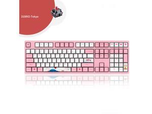 Akko3108 v2 Tokyo Version N-Key Rollover All Non-conflicting 108Keys, Cherry MX Red Mechanical Keyboard 108 Key PBT Key Cap Pink/White(No Backlight) Gaming Keyboard Akko3108 v2 Tokyo Version N-Key Rollover All Non-conflicting 108Keys, Cherry MX Red Mechanical Keyboard 108 Key PBT Key Cap Pink/White(No Backlight) Gaming Keyboard