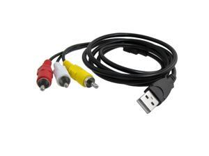 USB Male A to 3 RCA AV A V TV Adapter Cord Cable for PC Vizio TV Video 1.5M/ 5ft USB Male A to 3 RCA AV A V TV Adapter Cord Cable for PC Vizio TV Video 1.5M/ 5ft