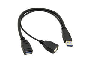 USB 3.0 Male to Dual USB Female Extra Power Data Y Splitter Extension Cable for 2.5" Mobile Hard Disk USB 3.0 Male to Dual USB Female Extra Power Data Y Splitter Extension Cable for 2.5" Mobile Hard Disk