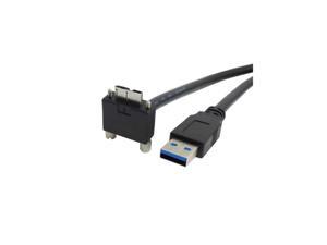 USB3.0 A Male to Micro USB-B Male Converter adapter cable, 90 Degree Micro USB Screw Mount to USB 3.0 A Type Data cable (1m/3.3ft) USB3.0 A Male to Micro USB-B Male Converter adapter cable, 90 Degree Micro USB Screw Mount to USB 3.0 A Type Data cable (1m/3.3ft)