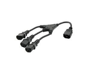 IEC 320 Single C14 Male to 3X C13 Female 5-15R Short Power Splitter Adapter Cable Cord 30cm/1ft IEC 320 Single C14 Male to 3X C13 Female 5-15R Short Power Splitter Adapter Cable Cord 30cm/1ft