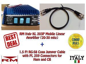 RM KL 203P Mobile Linear Amplifier with 1.5 Ft Jumper Cable RM KL 203P Mobile Linear Amplifier with 1.5 Ft Jumper Cable