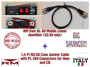 RM KL 60 Mobile Linear Amplifier with 1.5 FT Coax Jumper RM KL 60 Mobile Linear Amplifier with 1.5 FT Coax Jumper