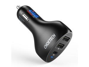 CHOETECH 3-Port Car Charger, USB Type C Car Charger with 18W Fast Charge Power Delivery & 12W 2.4 A Dual USB Port for Apple iPhone X 8 8 Plus, Google Pixel 2 Pixel 2XL, Samsung Galaxy S9 S8 Note 9 CHOETECH 3-Port Car Charger, USB Type C Car Charger with 18W Fast Charge Power Delivery & 12W 2.4 A Dual USB Port for Apple iPhone X 8 8 Plus, Google Pixel 2 Pixel 2XL, Samsung Galaxy S9 S8 Note 9
