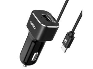 CHOETECH QC 3.0 Car Charger with Integrated Built-in Type-C Cable, 36W Car Charger Adapter with Samsung Galaxy S9/S9 Plus/Note 8/S8/S8 plus/Note 9, LG V30 V20 G6 G5, HTC 10 U11, iPhone X, Xr, Xs Black CHOETECH QC 3.0 Car Charger with Integrated Built-in Type-C Cable, 36W Car Charger Adapter with Samsung Galaxy S9/S9 Plus/Note 8/S8/S8 plus/Note 9, LG V30 V20 G6 G5, HTC 10 U11, iPhone X, Xr, Xs Black