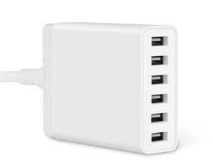 CHOETECH 60W Multi 6-Port USB Wall Charger Station QC 2.0 Fast Charge Desktop Wall Charger White CHOETECH 60W Multi 6-Port USB Wall Charger Station QC 2.0 Fast Charge Desktop Wall Charger White