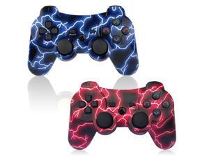 PS3 Controller Wireless 2 Pack Double Shock Gamepad for Playstation 3 Remote, Sixaxis Wireless PS3 Controller with Charging Cable PS3 Controller Wireless 2 Pack Double Shock Gamepad for Playstation 3 Remote, Sixaxis Wireless PS3 Controller with Charging Cable