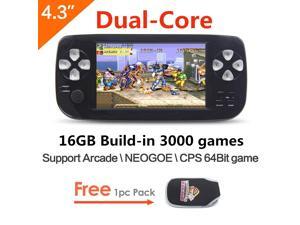 4.3 inch Dual core 16GB 64Bit Handheld Video Game Console build in 3000 no-repeat game for NEOGEO\CPS\GBA\GBC\GB\SFC\FC\MD\GG\SMS MP3/4 4.3 inch Dual core 16GB 64Bit Handheld Video Game Console build in 3000 no-repeat game for NEOGEO\CPS\GBA\GBC\GB\SFC\FC\MD\GG\SMS MP3/4