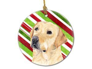 Labrador Candy Cane Holiday Christmas Ceramic Ornament SC9336 Labrador Candy Cane Holiday Christmas Ceramic Ornament SC9336