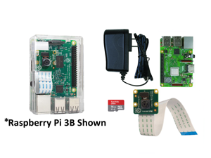 Raspberry Pi 3 B+ (2018) Camera Kit - Includes Raspberry Pi 3 B+, 8MP Pi Camera V2 Clear Case w/Internal Camera Mount, 5.1v 2.5A MicroUSB PSU and Official SanDisk 16GB Class 10 MicroSD Card w/NOOBS Raspberry Pi 3 B+ (2018) Camera Kit - Includes Raspberry Pi 3 B+, 8MP Pi Camera V2 Clear Case w/Internal Camera Mount, 5.1v 2.5A MicroUSB PSU and Official SanDisk 16GB Class 10 MicroSD Card w/NOOBS