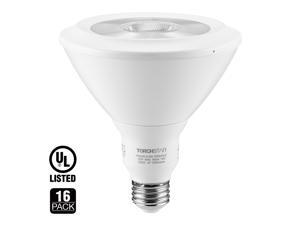 TORCHSTAR 18W Dimmable PAR38 LED Light Bulb, Energy Star UL-listed Spotlight, 100W Equivalent, 3000K Warm White, 1100LM for Stage, Scene, Event, Residential, Commercial, General Lighting, Pack of 16 TORCHSTAR 18W Dimmable PAR38 LED Light Bulb, Energy Star UL-listed Spotlight, 100W Equivalent, 3000K Warm White, 1100LM for Stage, Scene, Event, Residential, Commercial, General Lighting, Pack of 16