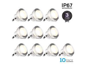 10-PACK Recessed Deck Light Kit, Stainless Steel Heavy Duty Deck Light, 3000K Warm White, Wet Location Available, for Corner, Ceiling, Room, Pathway, Driveway, Garden 10-PACK Recessed Deck Light Kit, Stainless Steel Heavy Duty Deck Light, 3000K Warm White, Wet Location Available, for Corner, Ceiling, Room, Pathway, Driveway, Garden