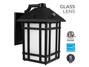 LEONLITE LED Outdoor Wall Lantern with Dusk to Dawn Photocell, 14W (60W Equiv.), Glass Lens, 3000K Warm White LEONLITE LED Outdoor Wall Lantern with Dusk to Dawn Photocell, 14W (60W Equiv.), Glass Lens, 3000K Warm White