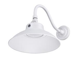 LEONLITE 42W LED Gooseneck Barn Light, Photocell Included, Swivel Head Outdoor Light Fixture, 5000K Daylight, 4000lm, White LEONLITE 42W LED Gooseneck Barn Light, Photocell Included, Swivel Head Outdoor Light Fixture, 5000K Daylight, 4000lm, White