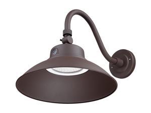 LEONLITE LED Gooseneck Barn Light, Photocell Included, Swivel Head Outdoor Wall Light, 42W (150W Equivalent), 5000K Daylight, 4000lm, Brown LEONLITE LED Gooseneck Barn Light, Photocell Included, Swivel Head Outdoor Wall Light, 42W (150W Equivalent), 5000K Daylight, 4000lm, Brown