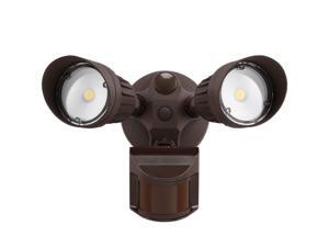 LEONLITE 20W Dual-Head Motion-Activated LED Outdoor Security Light, 5000K, Bronze LEONLITE 20W Dual-Head Motion-Activated LED Outdoor Security Light, 5000K, Bronze