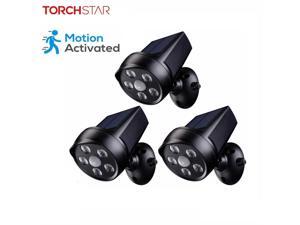 TORCHSTAR 3 Pack LED Solar Motion Sensor Light, Waterproof Outdoor Solar Powered Security Light, 6500K Pure White, Wall Lighting for Porch, Garage, Patio, Garden, Driveway, Black TORCHSTAR 3 Pack LED Solar Motion Sensor Light, Waterproof Outdoor Solar Powered Security Light, 6500K Pure White, Wall Lighting for Porch, Garage, Patio, Garden, Driveway, Black