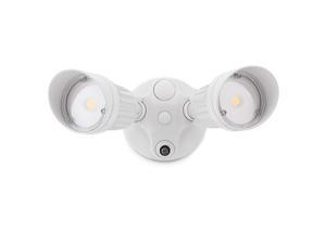 LEONLITE 20W Dual-Head Dusk to Dawn LED Outdoor Security Light, Photocell, DLC-Listed Exterior Lamp, 150W Eqv. Halogen, 5000K Daylight, 1800Lm Floodlight, Entryways, Porch, White LEONLITE 20W Dual-Head Dusk to Dawn LED Outdoor Security Light, Photocell, DLC-Listed Exterior Lamp, 150W Eqv. Halogen, 5000K Daylight, 1800Lm Floodlight, Entryways, Porch, White
