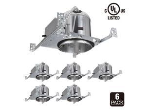 TORCHSTAR 6 Inch Recessed Housing For New Construction, IC Rated, Air Tight Ceiling Downlight Can with Junction Box, E26 Screw Base, UL Listed, Aluminum, 2 YEARS WARRANTY, Pack of 6 TORCHSTAR 6 Inch Recessed Housing For New Construction, IC Rated, Air Tight Ceiling Downlight Can with Junction Box, E26 Screw Base, UL Listed, Aluminum, 2 YEARS WARRANTY, Pack of 6