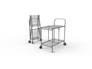 Luxor - Two-Shelf Collapsible Wire Utility Cart Luxor - Two-Shelf Collapsible Wire Utility Cart