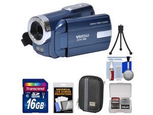 Vivitar DVR-508 HD Digital Video Camera Camcorder (Blue) with 16GB Card + Case + Tripod + Kit Vivitar DVR-508 HD Digital Video Camera Camcorder (Blue) with 16GB Card + Case + Tripod + Kit