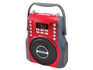 KORAMZI Karaoke Portable Rechargeable Boombox with Bluetooth, FM Radio, AUX In (Red) KS-200RD KORAMZI Karaoke Portable Rechargeable Boombox with Bluetooth, FM Radio, AUX In (Red) KS-200RD