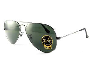 Ray-Ban RB3025 Aviator Classic Metal Sunglasses - Gunmetal Frame/Dark Green Lens (58mm) Ray-Ban RB3025 Aviator Classic Metal Sunglasses - Gunmetal Frame/Dark Green Lens (58mm)