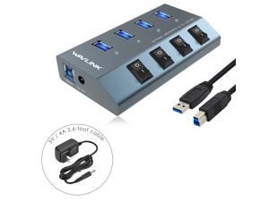 Wavlink 4-Port USB 3.0 Aluminum Hub with 2.4A Fast Charging, Independent switch and Power Adapter, LED indicator SuperSpeed Up to 5Gbps, For MacBook Air/Pro, iMac, Windows Laptops, Ultrabooks,PCs etc Wavlink 4-Port USB 3.0 Aluminum Hub with 2.4A Fast Charging, Independent switch and Power Adapter, LED indicator SuperSpeed Up to 5Gbps, For MacBook Air/Pro, iMac, Windows Laptops, Ultrabooks,PCs etc