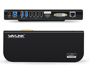 Wavlink USB HD Display Series Docking Station Dual Video HDMI/DVI or VGA , USB 2.0 & USB 3.0, Gigabit Ethernet Ports - Horizontal Design Hot Plug and Play For Windows Mac & Android 5.x Above - Black Wavlink USB HD Display Series Docking Station Dual Video HDMI/DVI or VGA , USB 2.0 & USB 3.0, Gigabit Ethernet Ports - Horizontal Design Hot Plug and Play For Windows Mac & Android 5.x Above - Black