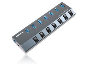 Wavlink 7-Port USB 3.0 Superspeed Hub with 48W Power Adapter, On/Off Switches with BC 1.2 Charging Support for Macbook, iPad, iPhone, Laptops, Tablets, Mobile HDD and more Wavlink 7-Port USB 3.0 Superspeed Hub with 48W Power Adapter, On/Off Switches with BC 1.2 Charging Support for Macbook, iPad, iPhone, Laptops, Tablets, Mobile HDD and more