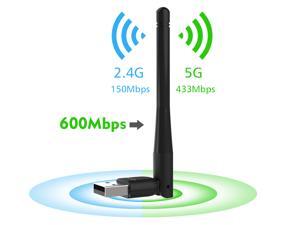 Wavlink 600M Wifi Adapter, 802.11ac/a/b/g/n 3dbi Antenna Network Lan Card 2.4G/150Mbps + 5G/433Mbps For Windows XP/Vista/7/8/8.1/10 (32/64bits) MAC OS Wavlink 600M Wifi Adapter, 802.11ac/a/b/g/n 3dbi Antenna Network Lan Card 2.4G/150Mbps + 5G/433Mbps For Windows XP/Vista/7/8/8.1/10 (32/64bits) MAC OS