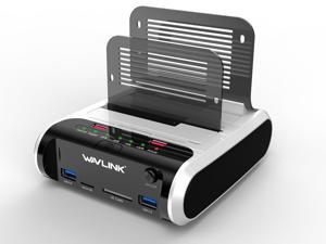 Wavlink X-MAN USB 3.0 to SATA Dual-Bay Hard Drive Docking Station with Offline Clone & UASP, 2 USB 3.0 Port, 2 fast charging port, SD & Micro SD Card reader, 7 LED indication, for 2.5"/3.5" HDD SSD Wavlink X-MAN USB 3.0 to SATA Dual-Bay Hard Drive Docking Station with Offline Clone & UASP, 2 USB 3.0 Port, 2 fast charging port, SD & Micro SD Card reader, 7 LED indication, for 2.5"/3.5" HDD SSD