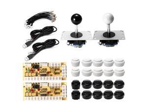 Black White Push Button Dual Joystick USB Encoder Board DIY Set Kit for Arcade PC Game Controller Black White Push Button Dual Joystick USB Encoder Board DIY Set Kit for Arcade PC Game Controller