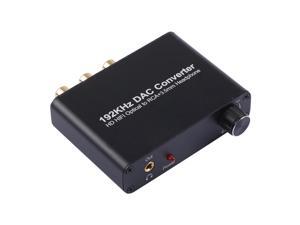 192KHz DAC Converter HD HIFI Optical to RCA+3.5mm Headphone 5.1 Channel Digital Audio Converter with Volume Control 192KHz DAC Converter HD HIFI Optical to RCA+3.5mm Headphone 5.1 Channel Digital Audio Converter with Volume Control