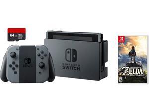 Nintendo Switch 3 items Game Bundle:Nintendo Switch 32GB Console Gray Joy-con, 64GB Micro SD Memory Card and The Legend of Zelda: Breath of the Wild Game Disc Nintendo Switch 3 items Game Bundle:Nintendo Switch 32GB Console Gray Joy-con, 64GB Micro SD Memory Card and The Legend of Zelda: Breath of the Wild Game Disc