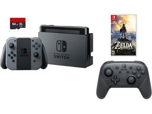 Nintendo Switch Bundle (4 items): 32GB Switch Console Gray Joy-Con, 64GB Micro SD Memory Card, Pro Wireless Controller, The Legend of Zelda: The Breath of the Wild Game Disc Nintendo Switch Bundle (4 items): 32GB Switch Console Gray Joy-Con, 64GB Micro SD Memory Card, Pro Wireless Controller, The Legend of Zelda: The Breath of the Wild Game Disc
