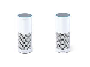 Set of 2 Amazon Echo Hands-Free Smart Home Speakers with Alexa – White Set of 2 Amazon Echo Hands-Free Smart Home Speakers with Alexa – White