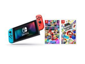 Nintendo Switch Mario Party Bundle: Super Mario Party, Mario Kart 8 Deluxe and Nintendo Switch 32GB Console with Neon Red and Blue Joy-Con Nintendo Switch Mario Party Bundle: Super Mario Party, Mario Kart 8 Deluxe and Nintendo Switch 32GB Console with Neon Red and Blue Joy-Con