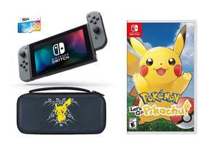 Nintendo Switch Pokemon Let's GO Pikachu Starter Bundle: Let's Go Pikachu, Deluxe Travel Case, 128GB SD Card and Nintendo Switch 32GB Gaming Console with Gray Joy-Con Nintendo Switch Pokemon Let's GO Pikachu Starter Bundle: Let's Go Pikachu, Deluxe Travel Case, 128GB SD Card and Nintendo Switch 32GB Gaming Console with Gray Joy-Con
