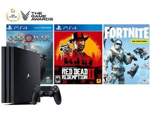 PlayStation Game of The Year Collector's Bundle: God of War, Red Dead Redemption 2, Fortnite 1000V-Bucks with Frostbite Skin Set and PlayStation 4 4K HDR 1TB Console PlayStation Game of The Year Collector's Bundle: God of War, Red Dead Redemption 2, Fortnite 1000V-Bucks with Frostbite Skin Set and PlayStation 4 4K HDR 1TB Console