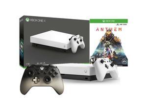 Xbox One X 1TB Anthem Limited White Bundle with Extra Controller - Phantom Black Xbox One X 1TB Anthem Limited White Bundle with Extra Controller - Phantom Black